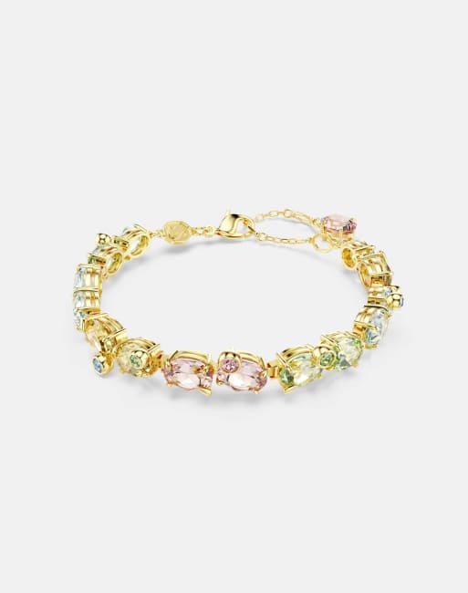 Swarovski Gema tennis bracelet with gold-tone plate in multi-colored 