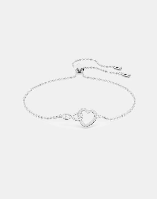 Swarovski Hyperbola bracelet with infinity and heart in silver