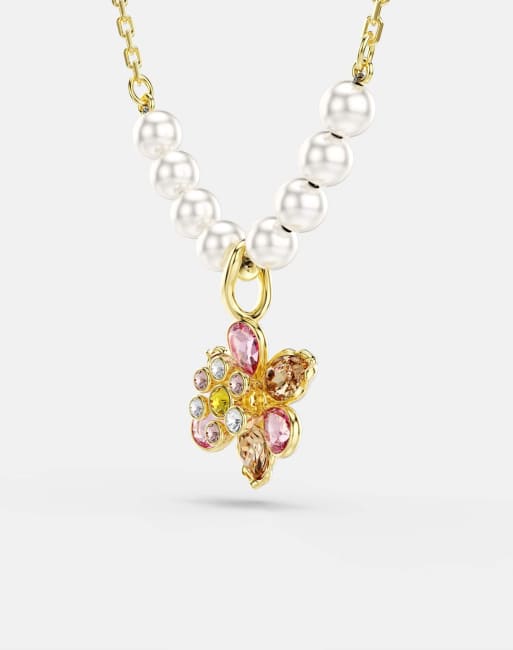 RIZILIA BLOSSOM Pendant Necklace - 18 Inch Chain, Round CZ Stone, White Gold Plated, Simple Elegant Jewelry - View #12