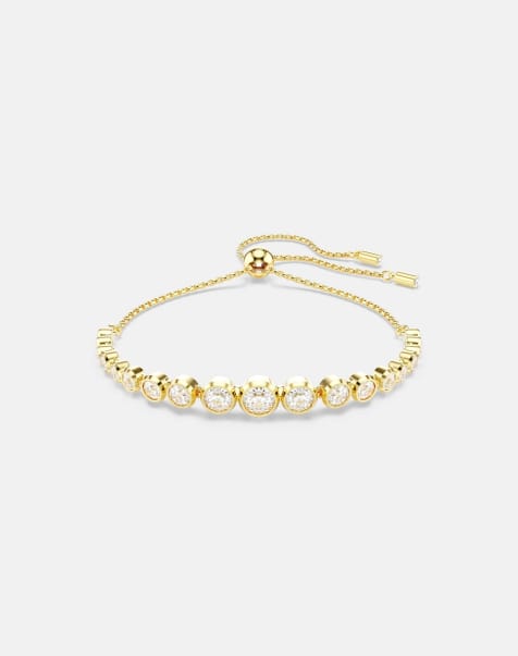 Swarovski Imber bracelet, mixed round cuts, white, gold-tone plated in gold tone - view 1