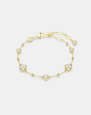 Swarovski Imber bracelet, round cut, white, gold-tone plated in white | ASOS