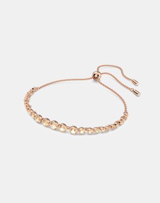 Swarovski Imber Emily mixed round cut bracelet in rose gold-White