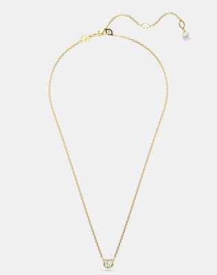 Swarovski imber gold-tone plated pendant in white | ASOS