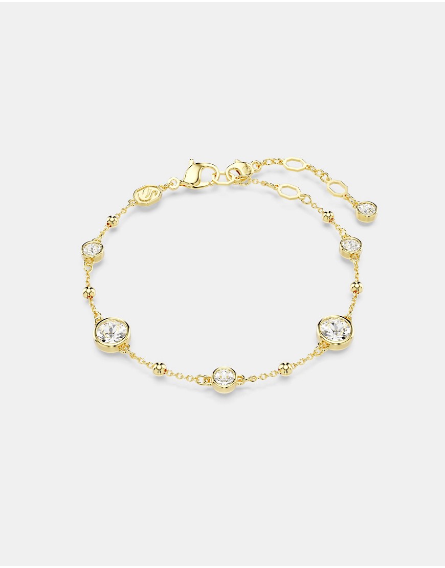 Swarovski imber round cut bracelet in gold-tone plated-White