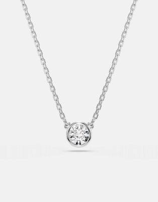 Swarovski Imber round cut pendant necklace in silver-White