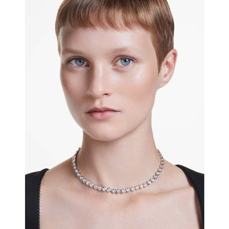 Swarovski Imber Tennis necklace with Round cut, in white