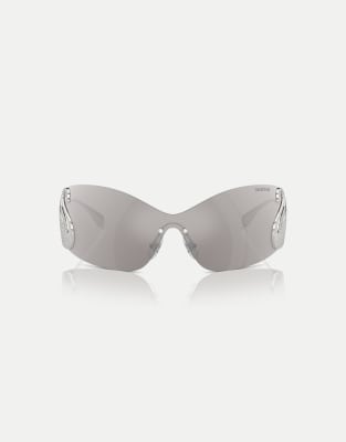 Swarovski - Irregular - Sonnenbrille in Silber mit grauen Gläsern