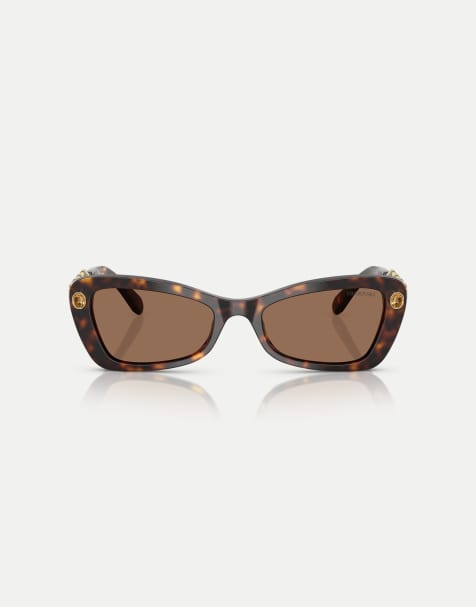 Swarovski Irregular sunglasses with brown lens in havana - view 1