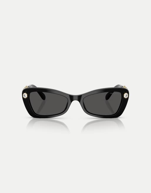 Swarovski Irregular sunglasses with grey lens in black