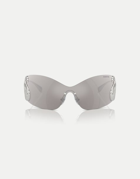 Swarovski Irregular sunglasses with grey lens in silver - view 1