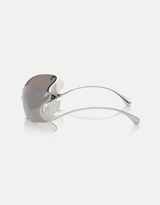 Swarovski Irregular sunglasses with mirrored lens in silver, 3 of 3