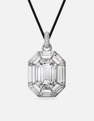 Swarovski Lucent octagon cut pendant in silver-White