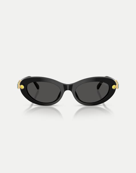 Swarovski - Lunettes de soleil ovales avec verres gris - Noir - view 1