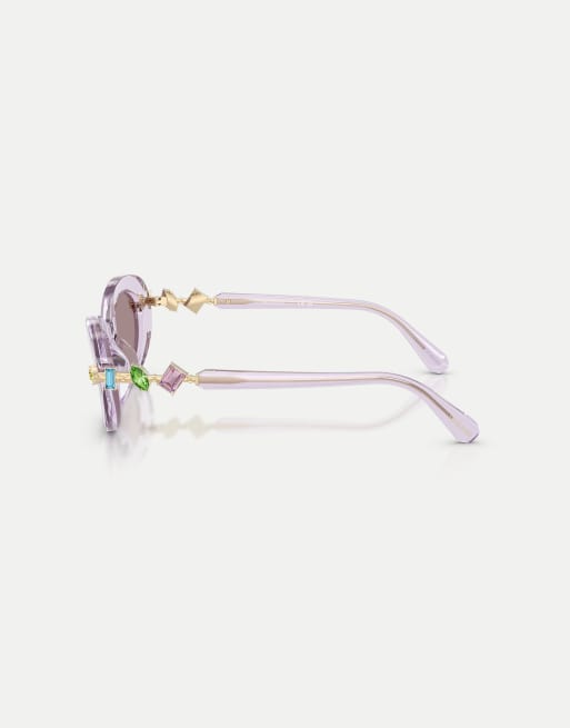 Swarovski - Lunettes de soleil ovales avec verres violet - Lilas transparent, 3 de 3