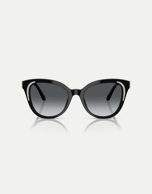 Swarovski - Lunettes de soleil papillon à verres polarisés gris - Noir