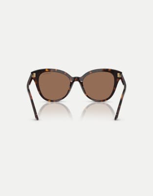Lunettes de soleil papillon avec verres marron - Havane foncé L