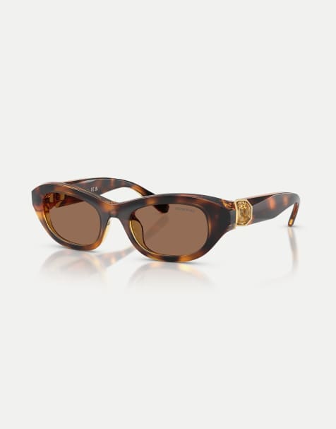 Swarovski - Lunettes de soleil rectangulaires à verres marron - Havane - view 1