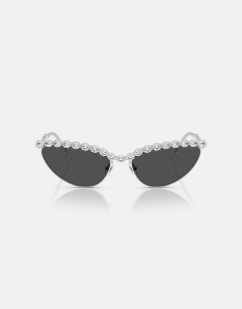 Swarovski - Lunettes de soleil yeux de chat avec verres gris - Argenté - view 1