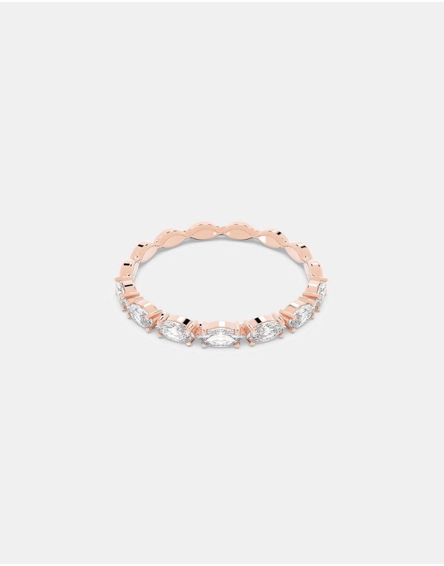 Swarovski marquise cut vittore ring in rose gold plated-White