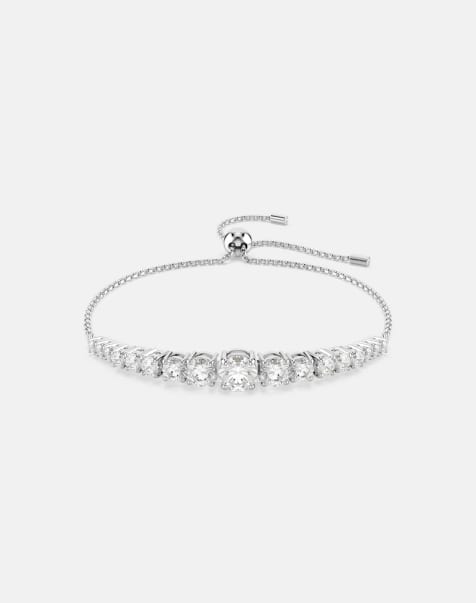 Swarovski Matrix bracelet with rhodium plate in white - view 1