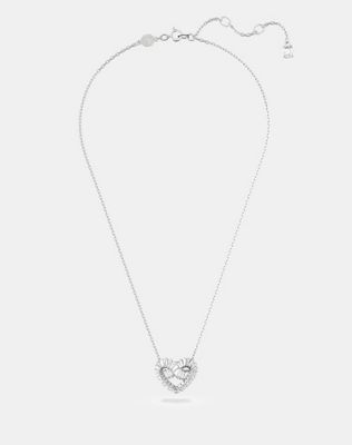 Swarovski matrix heart pendant in white rhodium plating - ASOS Price Checker