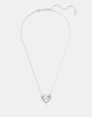 Swarovski matrix heart pendant in white rhodium plating