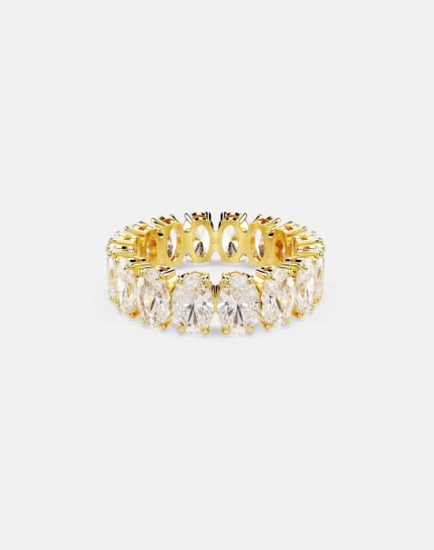 Swarovski Matrix ring gold-tone plated in white - view 1