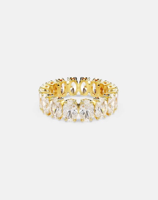 Swarovski Matrix ring gold-tone plated in white 
