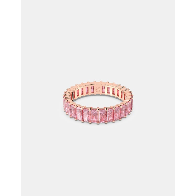 Swarovski matrix ring in pink and rose gold tone plated ASOS