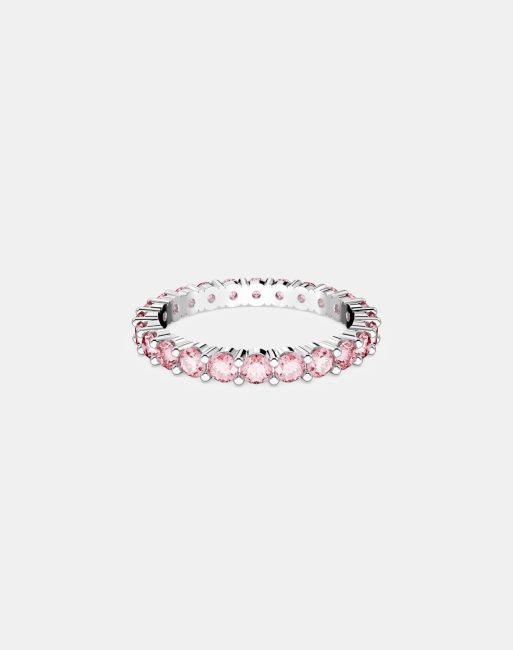Swarovski matrix ring in pink rhodium plating