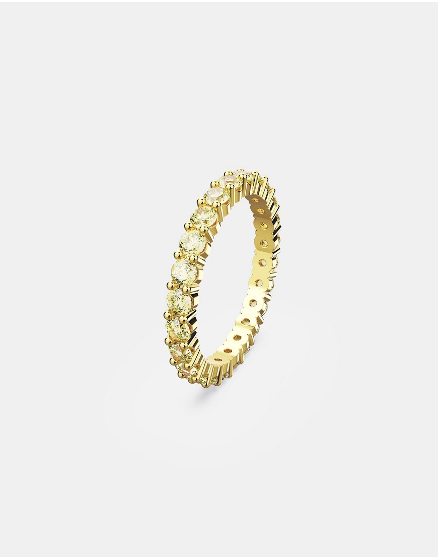 Swarovski matrix ring in yellow and gold-tone plated