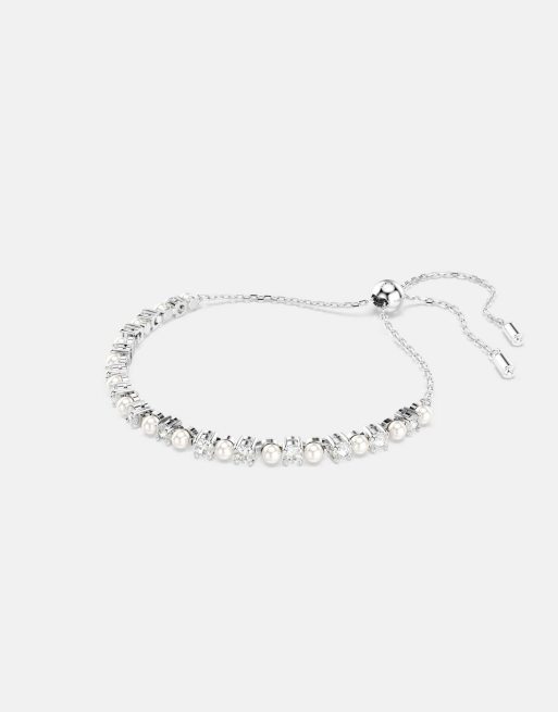 Swarovski Matrix round cut bracelet with crystal pearl 