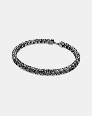 Swarovski matrix tennis bracelet in black ruthenium plated - ASOS Price Checker