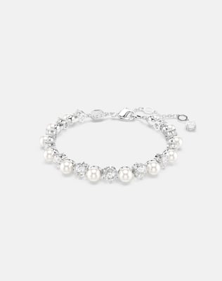 Swarovski Matrix tennis bracelet with rhodium plate in white