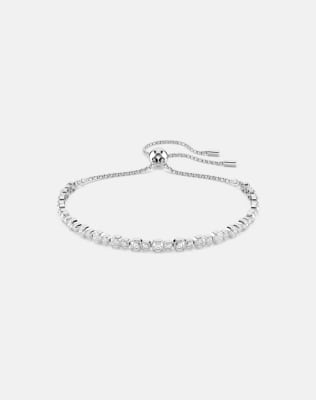 Swarovski Matrix tennis bracelet with rhodium plating in white