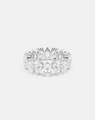 Swarovski Matrix vittore ring, cut, white, silver-tone finish in white