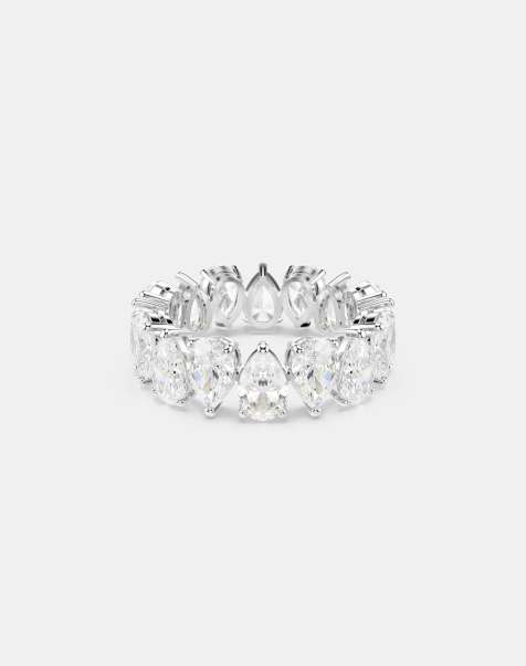 Swarovski Matrix vittore ring, cut, white, silver-tone finish in white - view 1