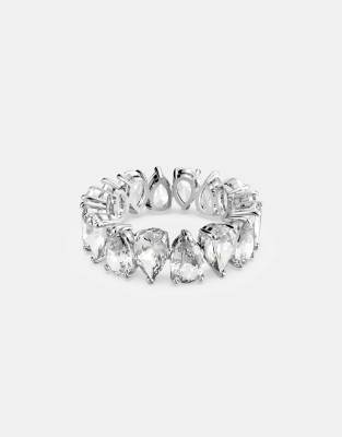 Swarovski Matrix Vittore Ring With Drop Cut, In White, Rhodium Plated