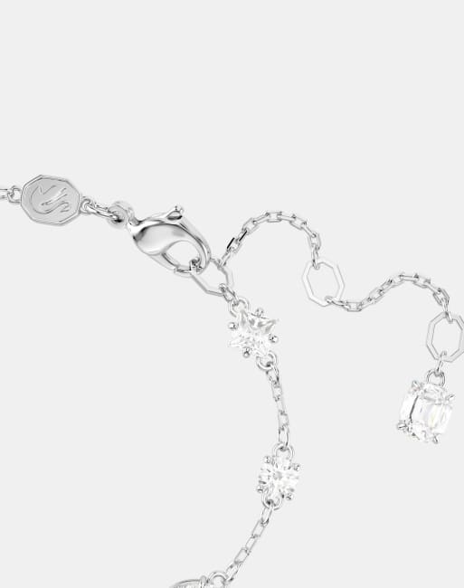 Swarovski mesmera mixed cut scattered bracelet in white rhodium plated ...