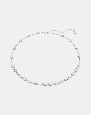 Swarovski mesmera scattered necklace in silver rhodium plated