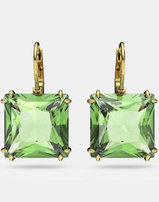 Swarovski millenia drop earrings in green and gold-tone plated - ASOS Price Checker