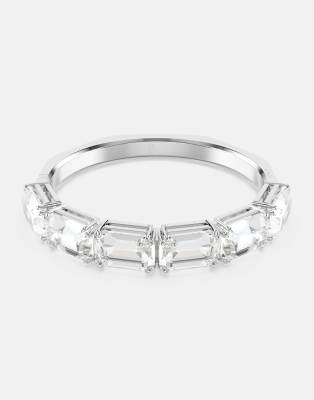 Swarovski Millenia octagon cut bangle in silver | ASOS