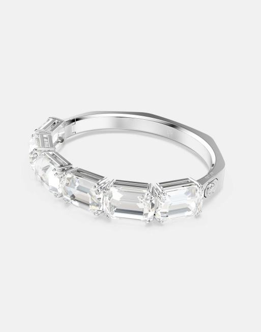 Swarovski Millenia octagon cut bangle in silver | ASOS