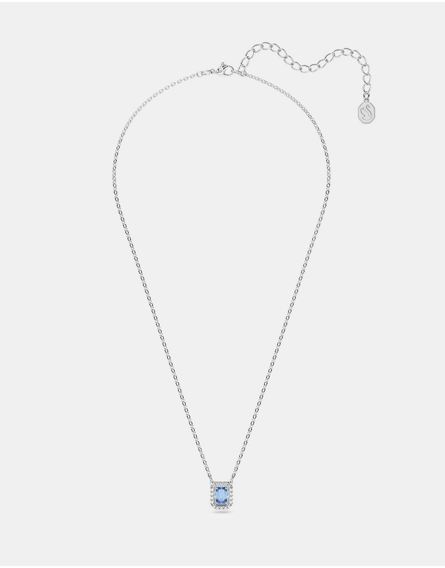 Swarovski millenia octagon cut necklace in blue plating