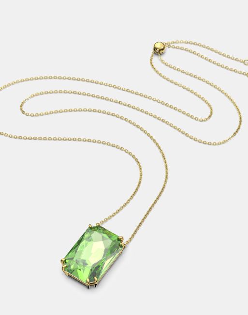 Swarovski millenia pendant in green and gold-tone plated