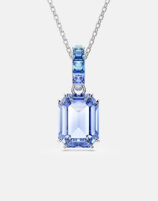 Swarovski Millenia pendant necklace with octagon cut in blue