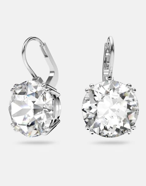 Swarovski Millenia round cut drop earrings in silver - view 1