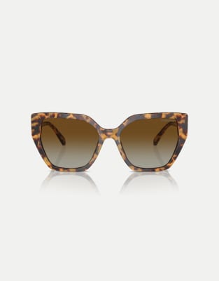 Versace - Ve4461 - Occhiali Da Sole Irregolari Bianchi Cristallo Con Lenti Grigie A Specchio