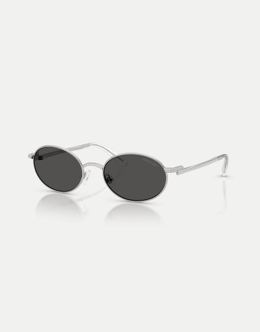 Swarovski Oval sunglasses with grey lens in silver, 3 of 3