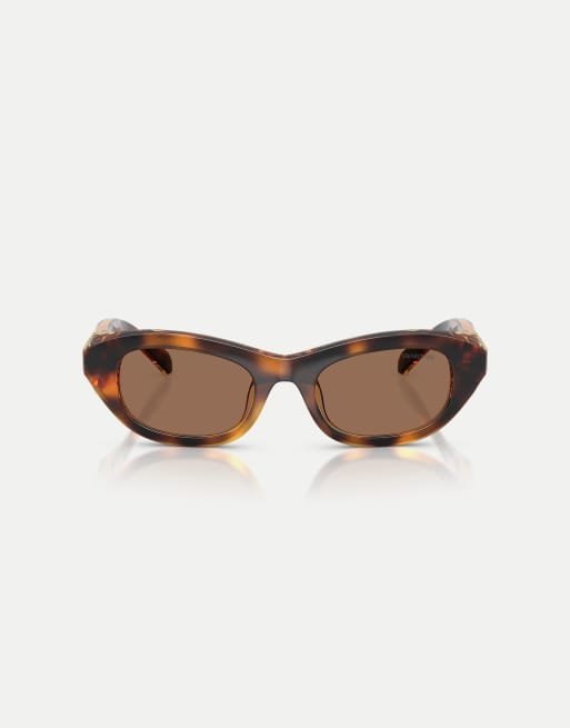 Swarovski Rectangle sunglasses with brown lens in havana, 2 of 3